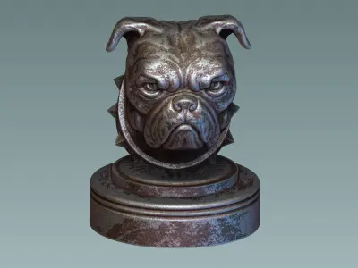 English Bulldog Head 3D print model