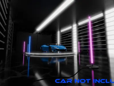Neon Car Showroom 3D model