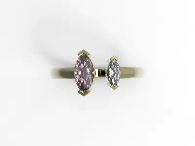 Double Marquise Stone Ring  Free 3D print model
