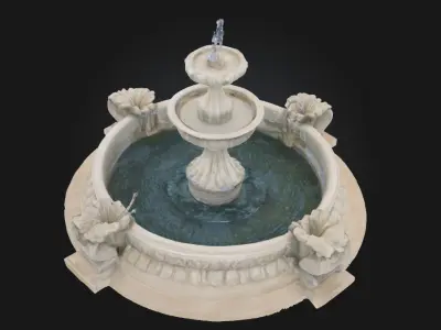Grandstone Cascade  Sculpted Majesty in Flowing Stone 3D model