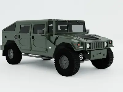 HUMVEE 1993 old HUMMER H1 FOR SUBDIVISION 3D model