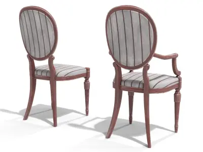 Old Classic Chair Low-poly 3D model