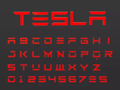 Tesla Alphabet 3D model