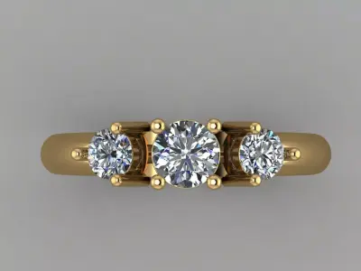 Diamond Woman Wedding Ring 3D print model