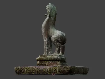 Low Poly Ruins Template of Cambodia Low-poly 3D model