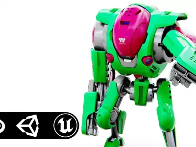 BATTLE DROID S-200  Rigged for Unreal Engine - Unity - MIXAMO 3D model