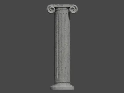 Roman Column Jonic Style - High Poly - Coluna Romana 3D model