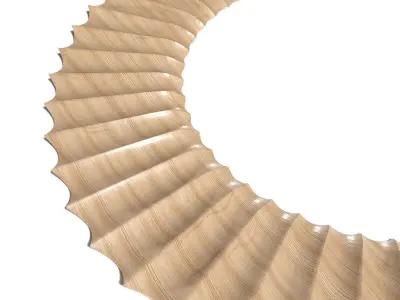 Frame-035 circular wooden frame 3D model