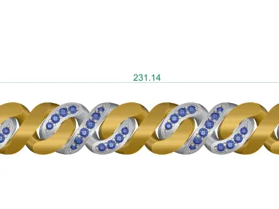 CUBAN CHAIN BRACELET 3D print model