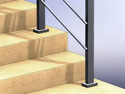 Fence in stainless steel 3D model