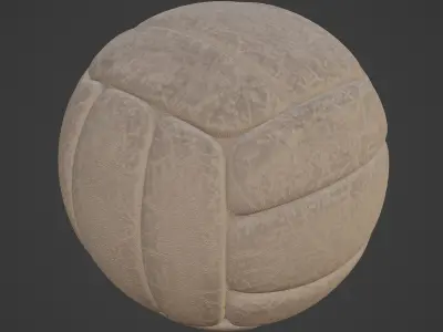 Old Leather Volleyball Ball 01  3D model
