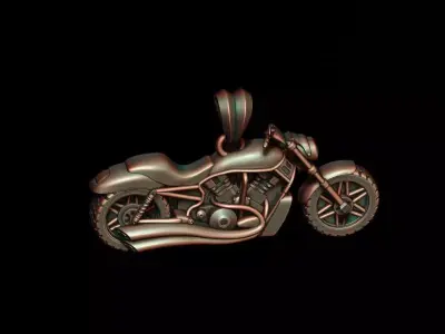 Motorcycle pendant basrelief 3D print model