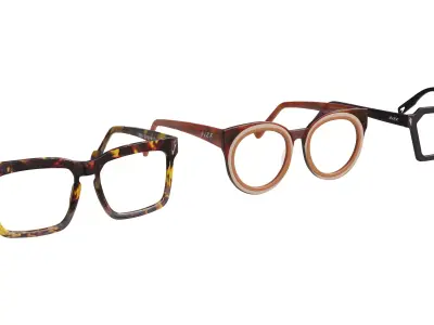 Set Of Colorful Glasses 2 3D model