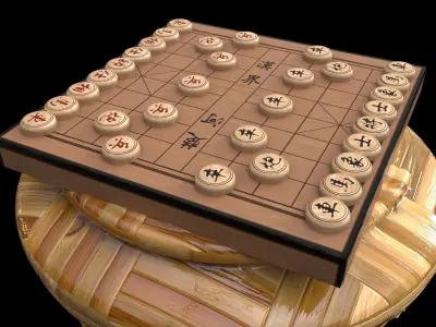 Chinese chess with display stand 3D model