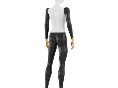 Female abstract mannequin with golden hands 78 3D model