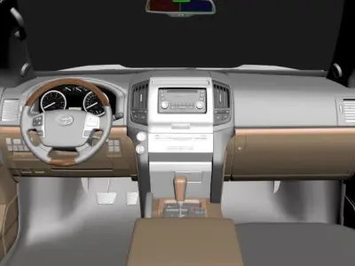 Toyota Land Cruiser J200 and interior 2014  3D model