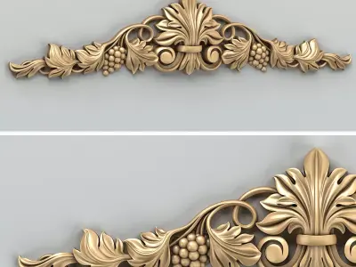 Carved decor horizontal 032 3D model