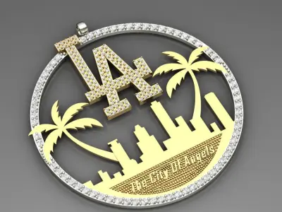 Luxury Pendant Los Angeles California Usa necklace stl fbx 3dm 3D print model