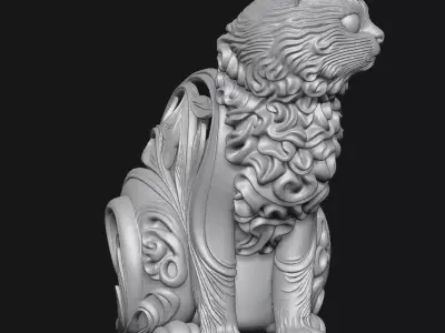 Cat sculpture 3D print model