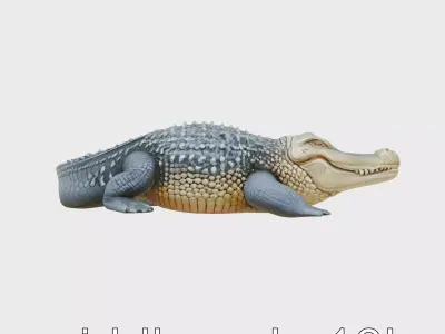 Dormant Beast Crocodile Model with Majestic Detailing Low-poly 3D model
