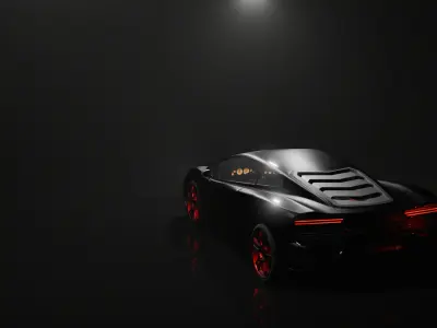 Hiqh Quality Sports Car 3D Model with interior Low-poly 3D model