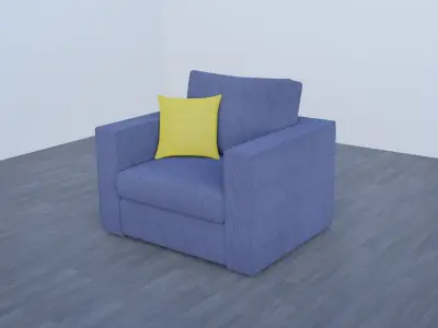 Sofa and Coffee Table Collection Low-poly 3D model