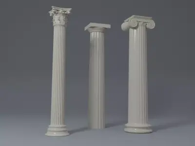 Classical greek columns 3D model