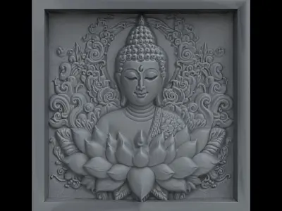 Buddha wall decor 4  3D print model