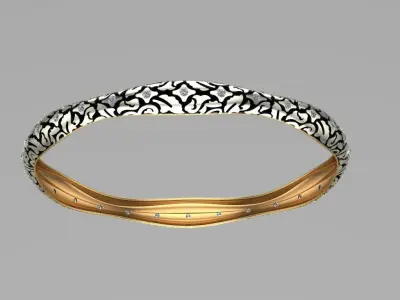 Stylish TURKISH  bangle Jewellery For Women 3D print model
