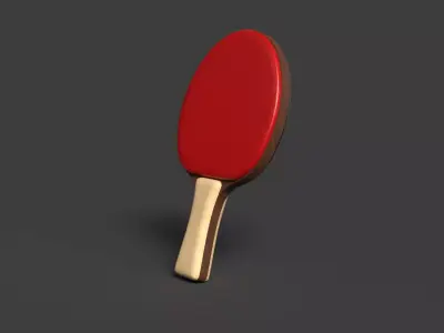 Chinese table tennis racket   Low-poly 3D model