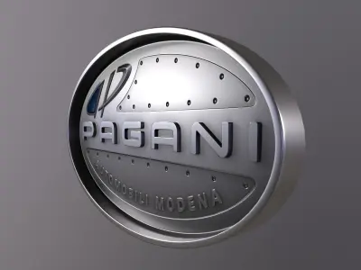 Emblem Pagani logo Low-poly 3D model