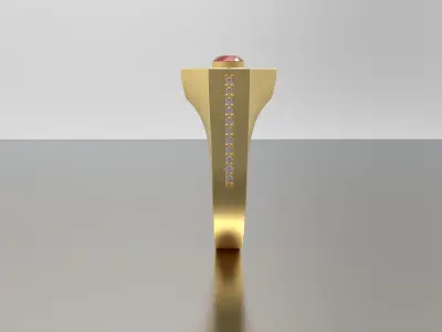 Mens Diamond and Ruby Ring 3D print model