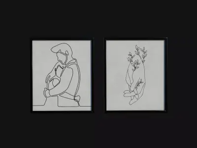 Picture Frames PBR Low-poly 3D model