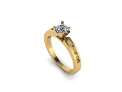 Solitaire ring only STL Free 3D print model