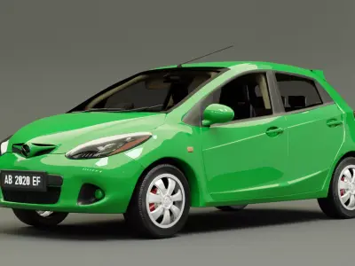 MAZDA 2 2008 - Spirited Green M 3D model