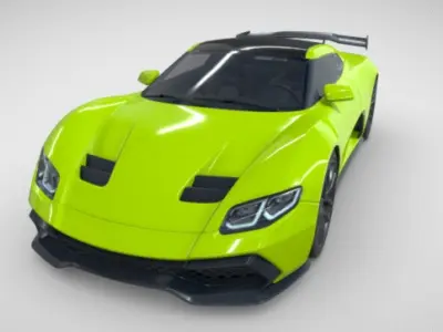 Realistic Racing Car 3D Model 3D model