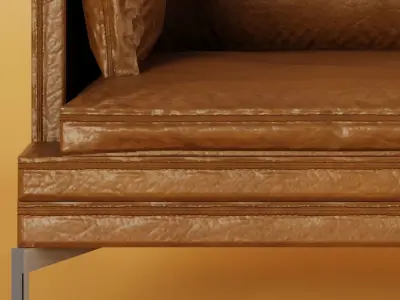 Leather Couch Low-poly 3D model