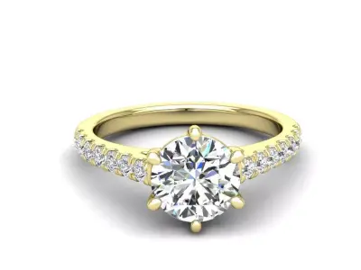 Engagement ring Jenna round 3D print model