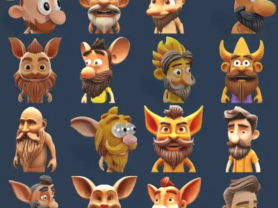 Whimsical Bearded Earthen Sprites 3D print model