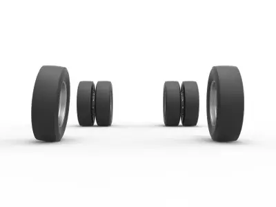 Wheel Set of Big Rig Racing Semi truck Scale 1 to 25 3D print model