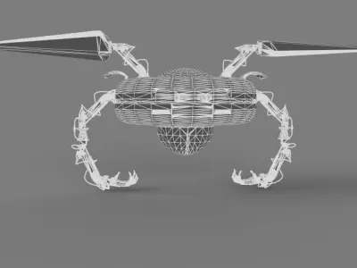 Hover Crab Robot Low-poly 3D model