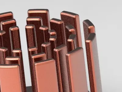 Round Copper Heat Sink 3D print model
