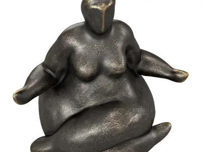 Freya Meditating Female Form Sculpture 3D model