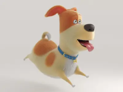 Cartoon Dog Rigged 3D model