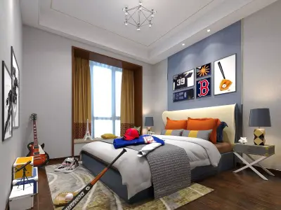 Sport children room - Boy Bedroom 3D model