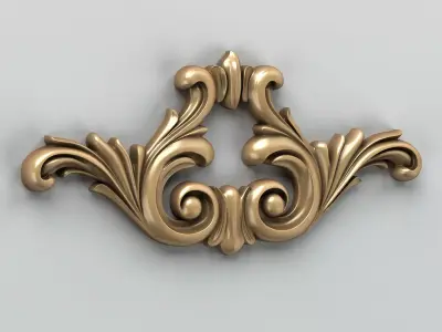 Carved decor horizontal 003 3D model