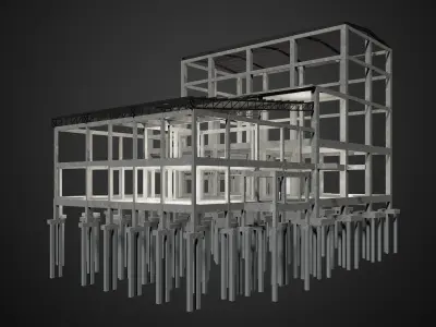 Industrial building - set 3D model