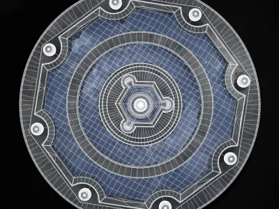 Octagon Water Fountain Low-poly 3D model