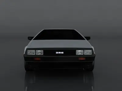 Delorean DMC 12 Low-poly 3D model