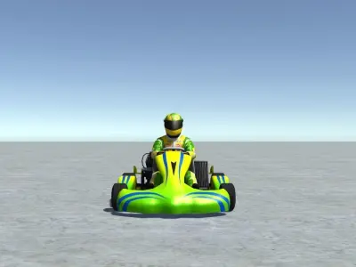 Low Poly Kart With Player 7 Low-poly 3D model